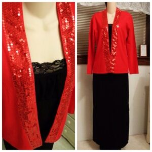 NOTATIONS Scarlett Sequin Formal Cardigan NWT Size M